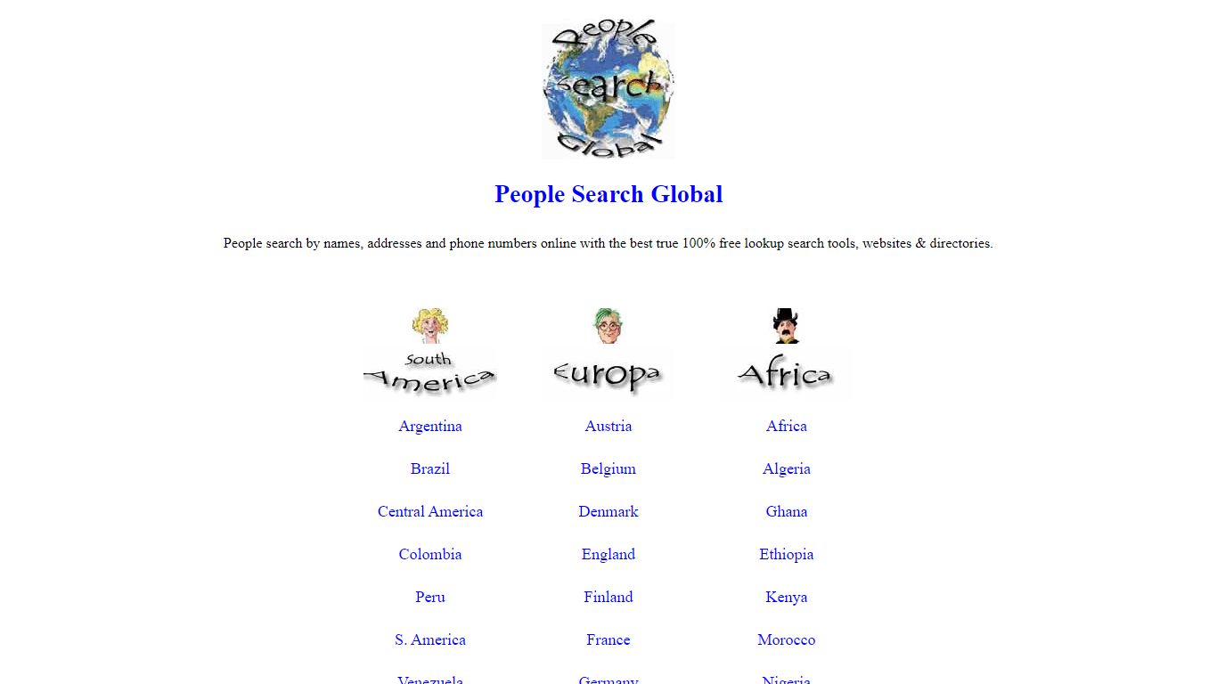 100% Free International People Search Websites Tools & Directories